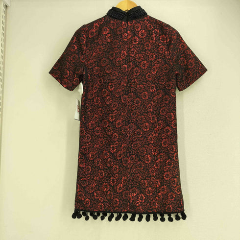 シスタージェーン SISTER JANE スタンドカラー 花柄 ラメ S/S ミニワンピース レディース