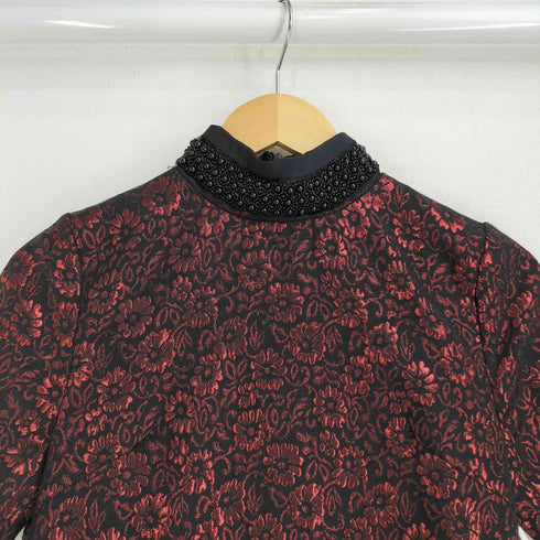 シスタージェーン SISTER JANE スタンドカラー 花柄 ラメ S/S ミニワンピース レディース