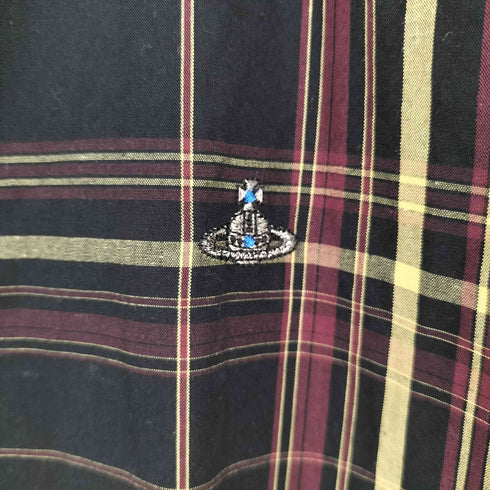 ヴィヴィアンウエストウッドマン Vivienne Westwood MAN ロゴ刺繍 変形デザイン チェック オジーク シャツ メンズ 44
