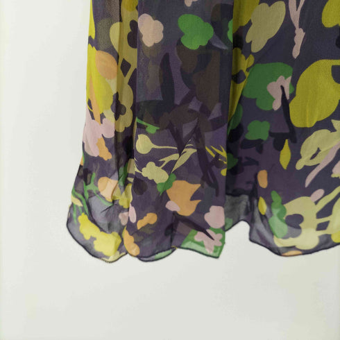 ウンガロ ungaro FEVER イタリア製 シルク花柄レースキャミソールワンピース レディース 44