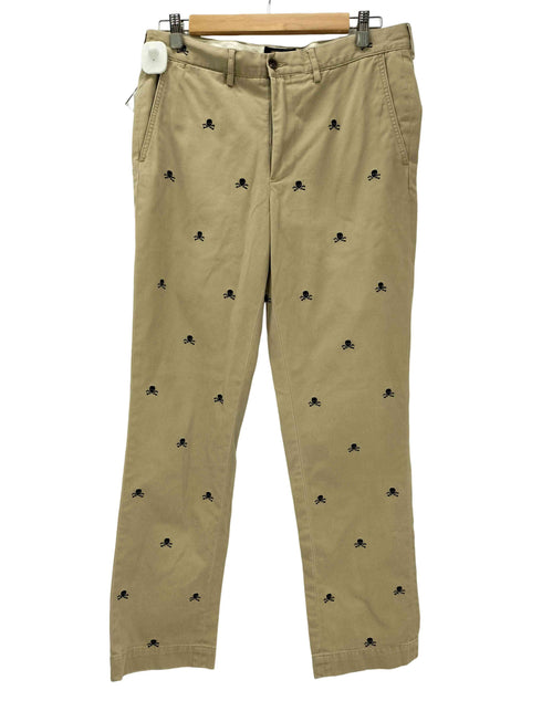 ラグビーラルフローレン Rugby Ralph Lauren スカル ドクロ 総柄 刺繍 IDEALジップ コットンツイル チノ パンツ メンズ 32