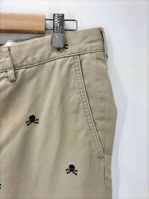 ラグビーラルフローレン Rugby Ralph Lauren スカル ドクロ 総柄 刺繍 IDEALジップ コットンツイル チノ パンツ メンズ 32
