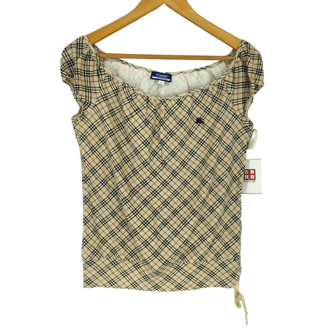 バーバリーブルーレーベル BURBERRY BLUE LABEL ロゴ刺繍 ノヴァチェック ノースリーブ レディース 38