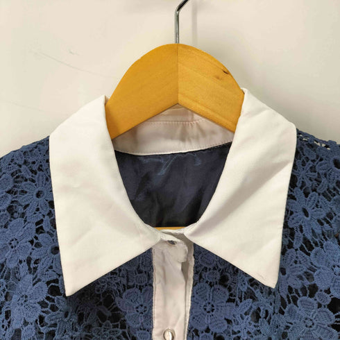 トッコクローゼット tocco closet 配色ケープライクフラワーレースシャツワンピ レディース JPN:M