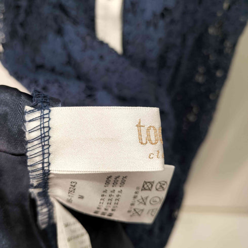 トッコクローゼット tocco closet 配色ケープライクフラワーレースシャツワンピ レディース JPN:M