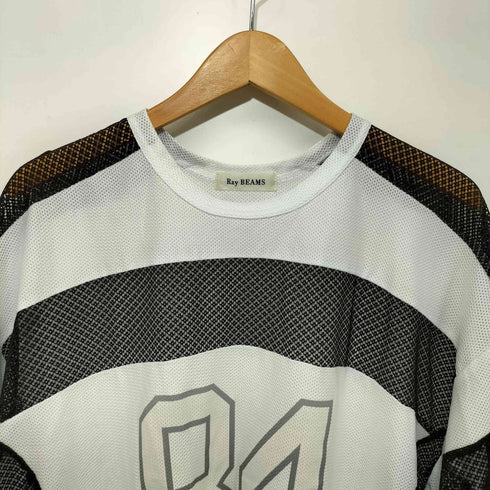 レイビームス Ray BEAMS 25SS メッシュ ナンバーロゴ ビッグ Tシャツ レディース