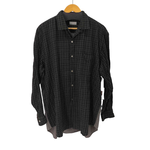 コムデギャルソンオム COMME des GARCONS HOMME 田中オム 背面切替 チェック×ストライプ オープンカラーシャツ メンズ