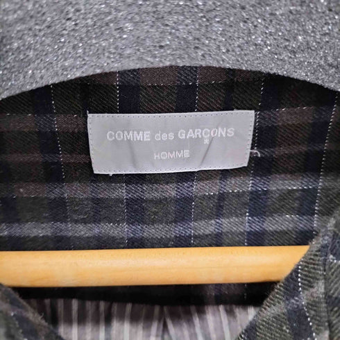 コムデギャルソンオム COMME des GARCONS HOMME 田中オム 背面切替 チェック×ストライプ オープンカラーシャツ メンズ