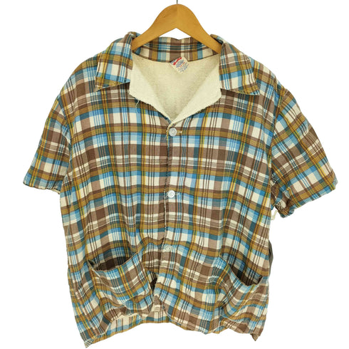 70-80S TREND SETTERS パイル地 S/S ハワイアンシャツ ビーチシャツ メンズ import:M