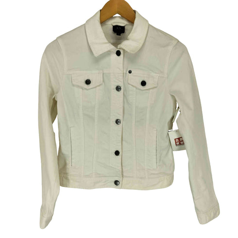 アルマーニエクスチェンジ ARMANI EXCHANGE ストレッチホワイトデニムトラッカージャケット レディース S