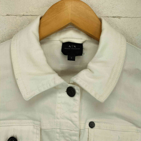 アルマーニエクスチェンジ ARMANI EXCHANGE ストレッチホワイトデニムトラッカージャケット レディース S