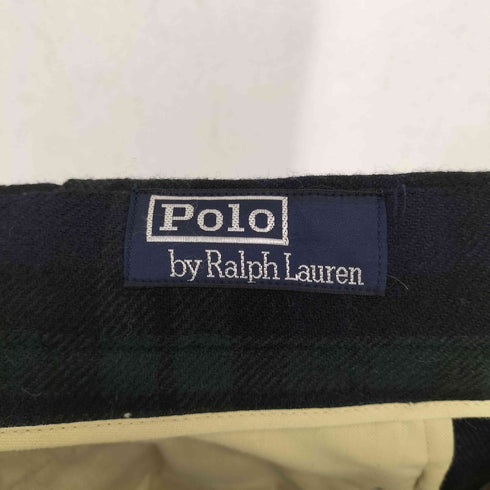 ポロバイラルフローレン Polo by RALPH LAUREN 90S~ ブラックウォッチチェック サイドシンチ ウール2タックスラックス メンズ 86