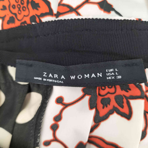 ザラ ZARA 柄切替プリーツスカート レディース L