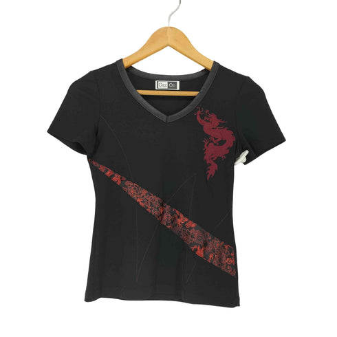 Ozz On Y2K フェアリーグランジ ドラゴン 龍 刺繍カットソー レディース