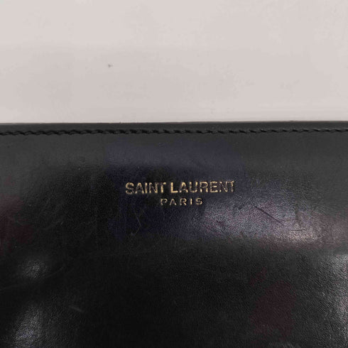 サンローランパリ SAINT LAURENT PARIS ロゴプリント ラウンドファスナー レザーウォレット メンズ