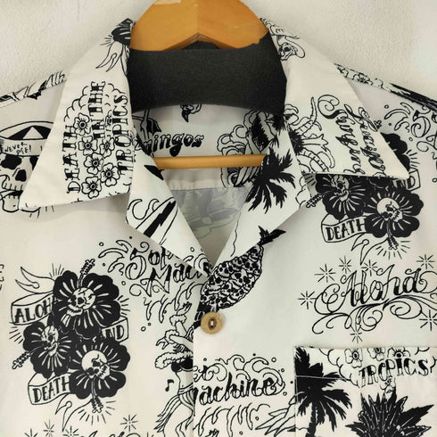 RFAUSNTIY スカル 総柄 S/S 開襟シャツ メンズ