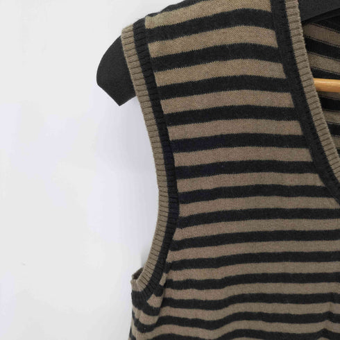 ディーゼル DIESEL Vネック ボーダー ニットベスト メンズ import:L