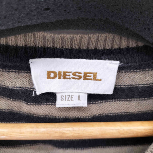 ディーゼル DIESEL Vネック ボーダー ニットベスト メンズ import:L