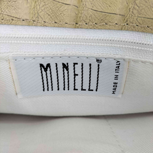 ミネリ minelli MADE IN ITALY クロコ ビットレザーショルダーバッグ レディース