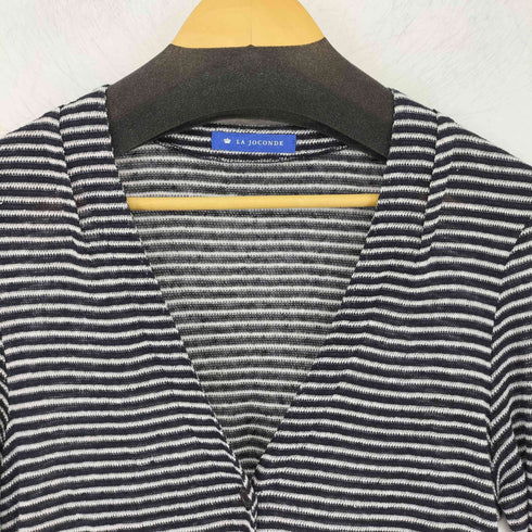 ラジョコンダ LA JOCONDE リネンボーダーカーディガン レディース