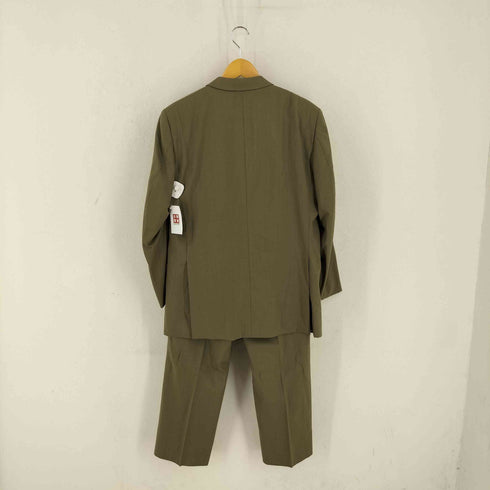 TOM GILBEY ストライプ ウール ダブルブレスト テーラード センタープレス スラックス セットアップ スーツ メンズ ジャケット:AB6 パンツ:AB5