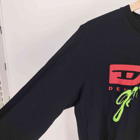 ディーゼル DIESEL ロゴ刺繍 ステッチデザイン L/S クルーネック Tシャツ メンズ import:S