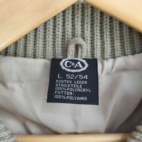 シーアンドエー C&A ニット切替 スエードジップアップジャケット メンズ