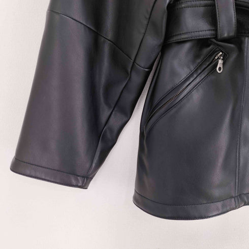 マウジー moussy BELTED F/LEATHER ジャケット レディース FREE