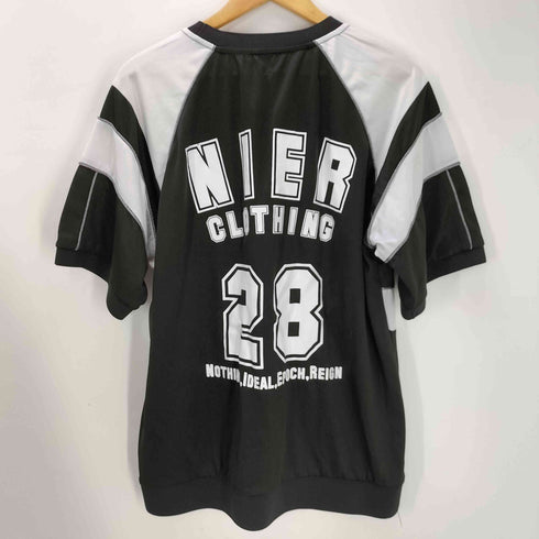 ニーアクロージング NIER CLOTHING BLACK× WHITE UNIFORM ゲームシャツ ユニフォーム 半袖 Tシャツ メンズ FREE