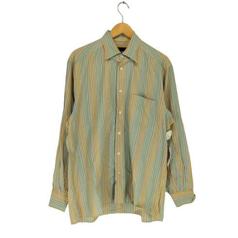 エルメネジルドゼニア Ermenegildo Zegna マルチストライプボタンダウンシャツ MADE IN ITALY メンズ L