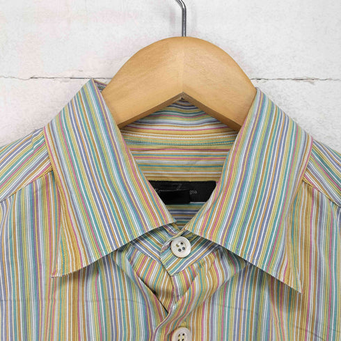 エルメネジルドゼニア Ermenegildo Zegna マルチストライプボタンダウンシャツ MADE IN ITALY メンズ L