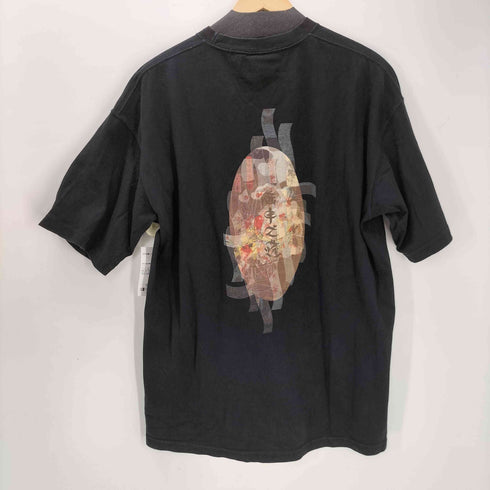 麻中之蓬 煙霞 刺繍 バックプリント Tシャツ メンズ JPN:L