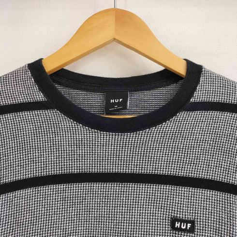 ハフ HUF 千鳥格子柄 ボーダー L/S Tシャツ メンズ JPN:M