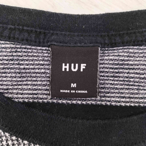ハフ HUF 千鳥格子柄 ボーダー L/S Tシャツ メンズ JPN:M