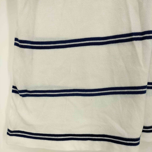 ラコステ LACOSTE ロゴ刺繍 鹿の子 ボーダー コットン ポロシャツ メンズ JPN:3