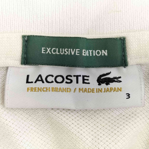 ラコステ LACOSTE ロゴ刺繍 鹿の子 ボーダー コットン ポロシャツ メンズ JPN:3