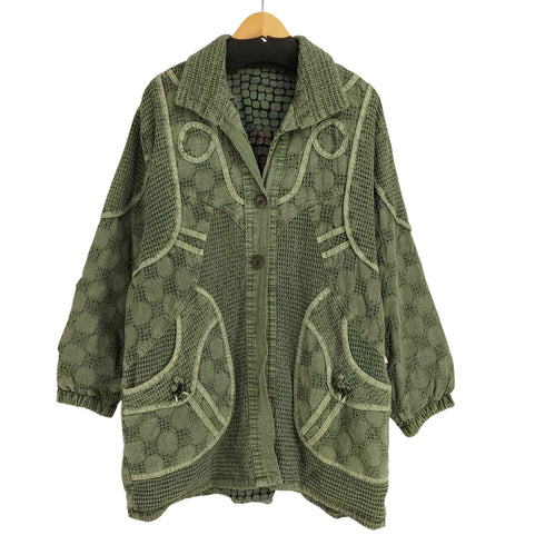メッシュ編み込み ドロスト ジャケット レディース