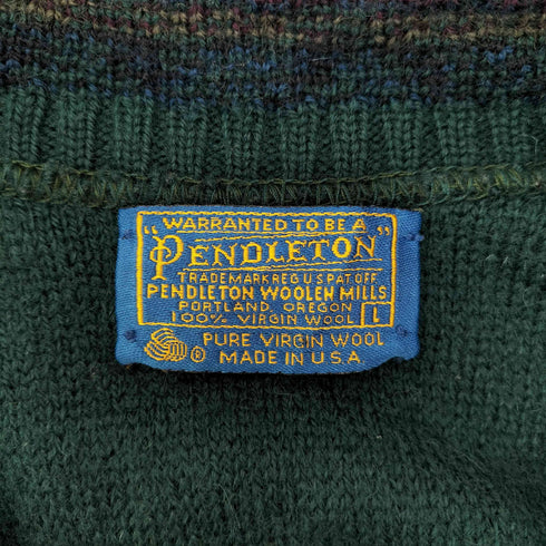 ペンドルトン PENDLETON 80-90S USA製 Vネック ニット メンズ