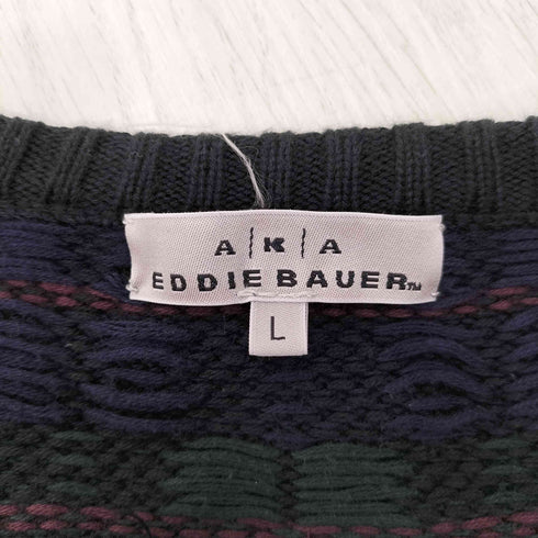 エディーバウアー Eddie Bauer チェック ダメージ加工 ニットベスト メンズ