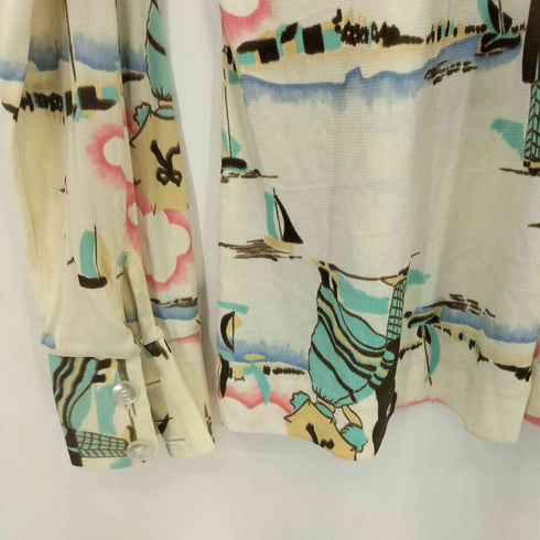 70s デカ襟 総柄 L/S シャツ メンズ