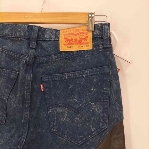 リーバイス Levis 512 レザー切替 スリムテーパードリメイクデニムパンツ メンズ W30L32