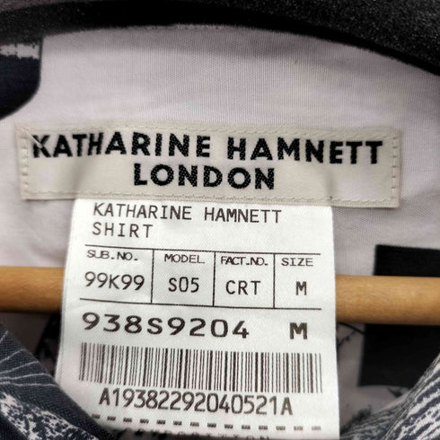 キャサリンハムネットロンドン KATHARINE HAMNETT LONDON 総柄 開襟 オープンカラー S/S シャツ メンズ M