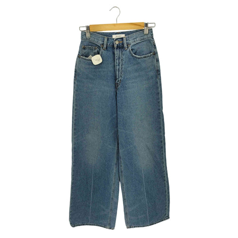 マウジー moussy CENTER PRESS WIDE STRAIGHT バギーデニム パンツ レディース 25