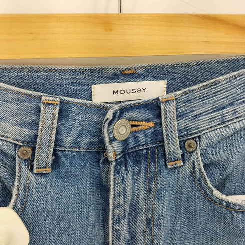 マウジー moussy CENTER PRESS WIDE STRAIGHT バギーデニム パンツ レディース 25