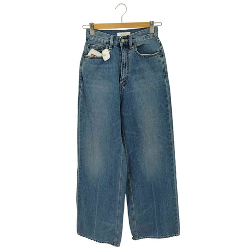 マウジー moussy CENTER PRESS WIDE STRAIGHT バギーデニムパンツ レディース 24