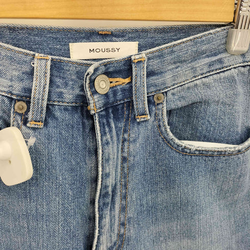 マウジー moussy CENTER PRESS WIDE STRAIGHT バギーデニムパンツ レディース 24