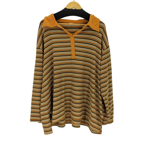 MAHUDI ポリコットン マルチボーダーL/S ポロシャツ メンズ 32