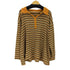 MAHUDI ポリコットン マルチボーダーL/S ポロシャツ メンズ 32