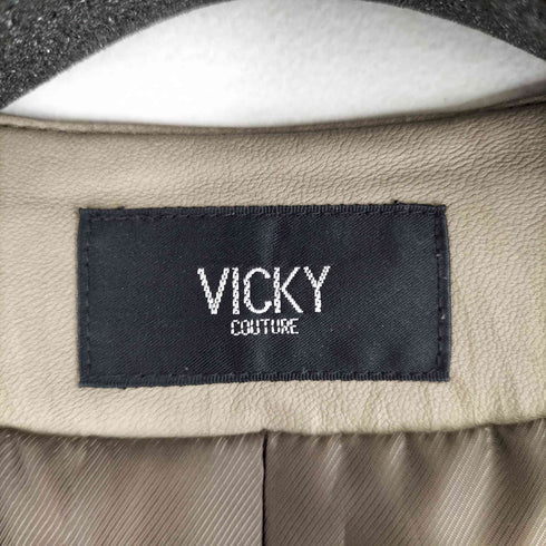ビッキー VICKY 羊革ノーカラージャケット レディース JPN:2