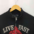 UNITED ROCKERS USA製 LIVE FAST ワッフル サーマル ダブルジップ ジャケット Y2K メンズ import:M